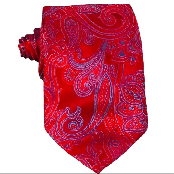 Donald J Trump Signature Collection 100% Silk Paisley What Print Necktie